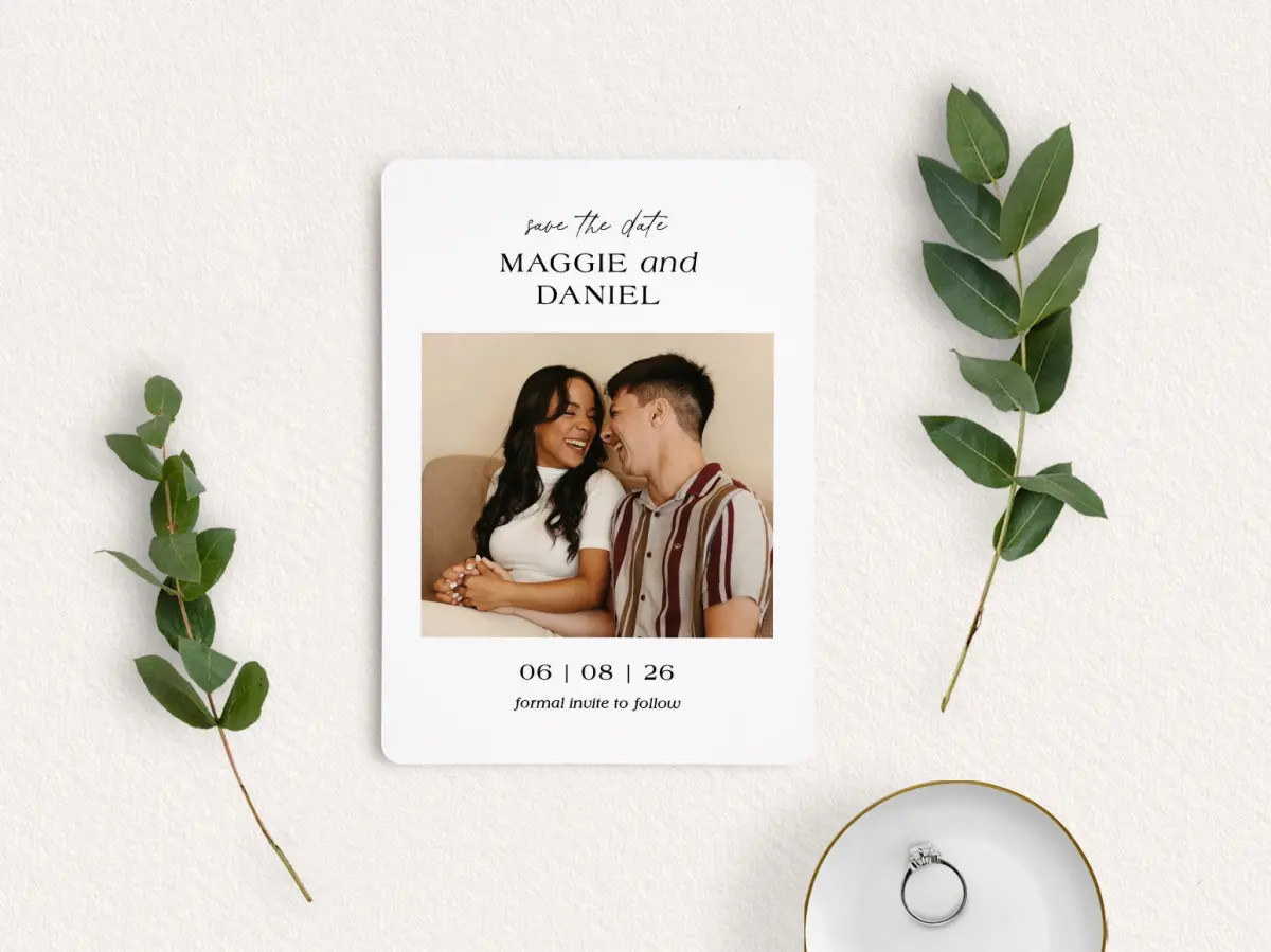 Save the Date Card with Optional Guest Addressing Service