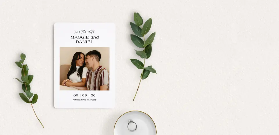 Save the Date Card with Optional Guest Addressing Service