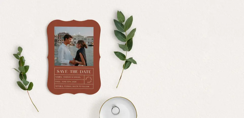Save the Date Card with Optional Guest Addressing Service
