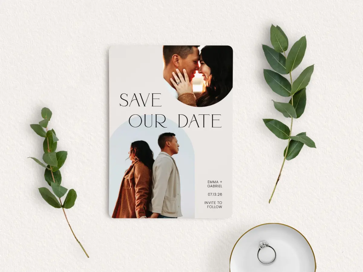 Save the Date Card with Optional Guest Addressing Service
