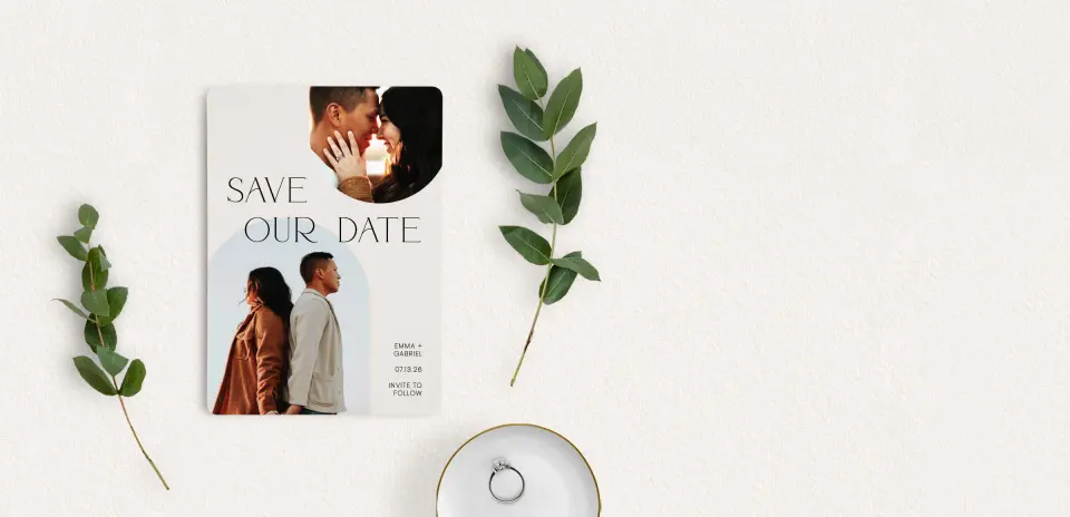 Save the Date Card with Optional Guest Addressing Service