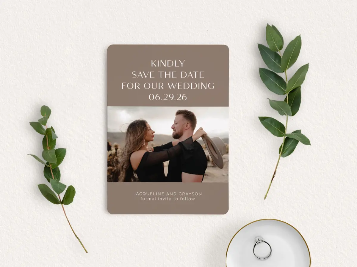 Save the Date Card with Optional Guest Addressing Service