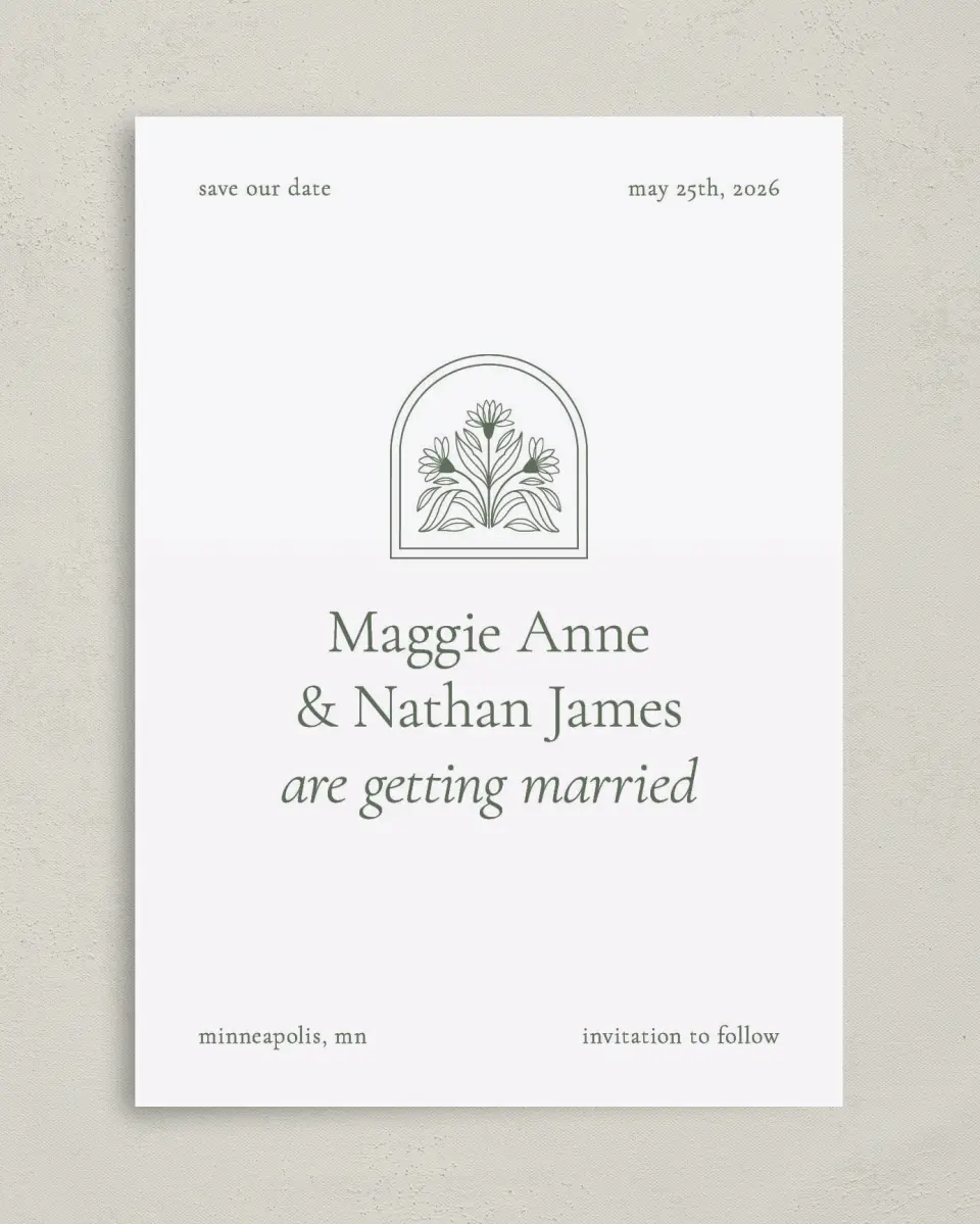 This is a 5" x 7" Christmas Card called Blossoming Love printed in full color on Premium Smooth paper