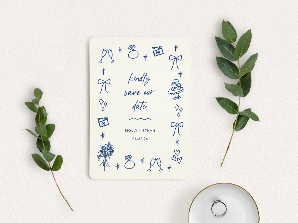 Save the Date Card with Optional Guest Addressing Service