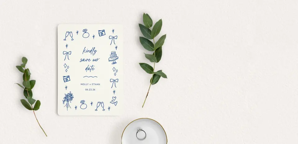 Save the Date Card with Optional Guest Addressing Service