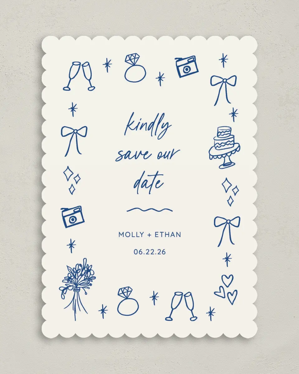 This is a 5" x 7" Christmas Card called Drawn to You printed in full color on Premium Smooth paper