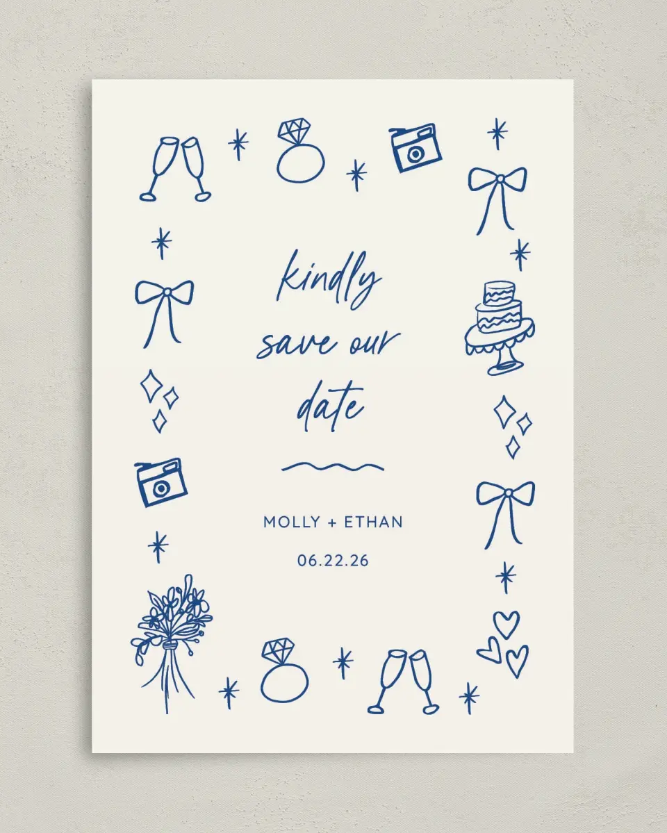 This is a 5" x 7" Christmas Card called Drawn to You printed in full color on Premium Smooth paper