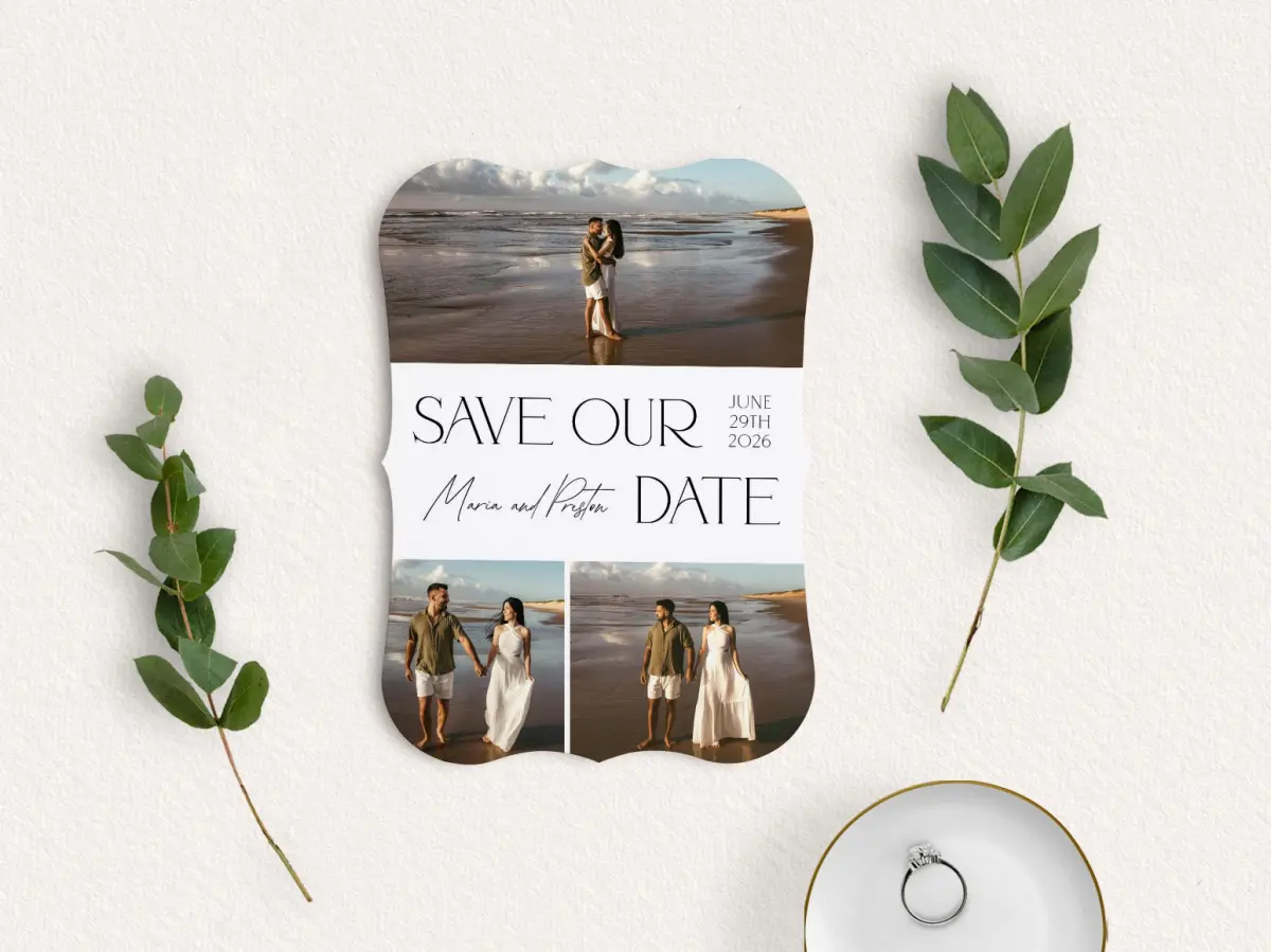 Save the Date Card with Optional Guest Addressing Service