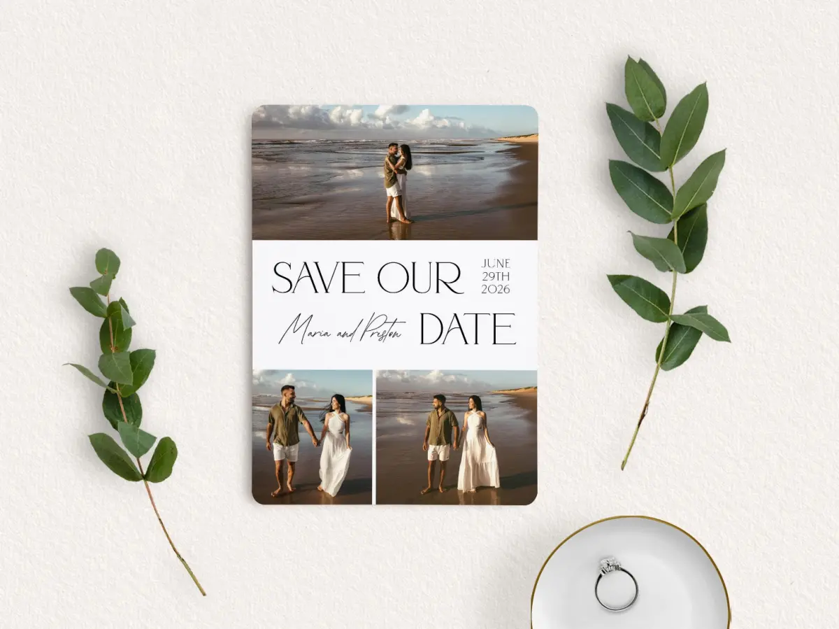Save the Date Card with Optional Guest Addressing Service