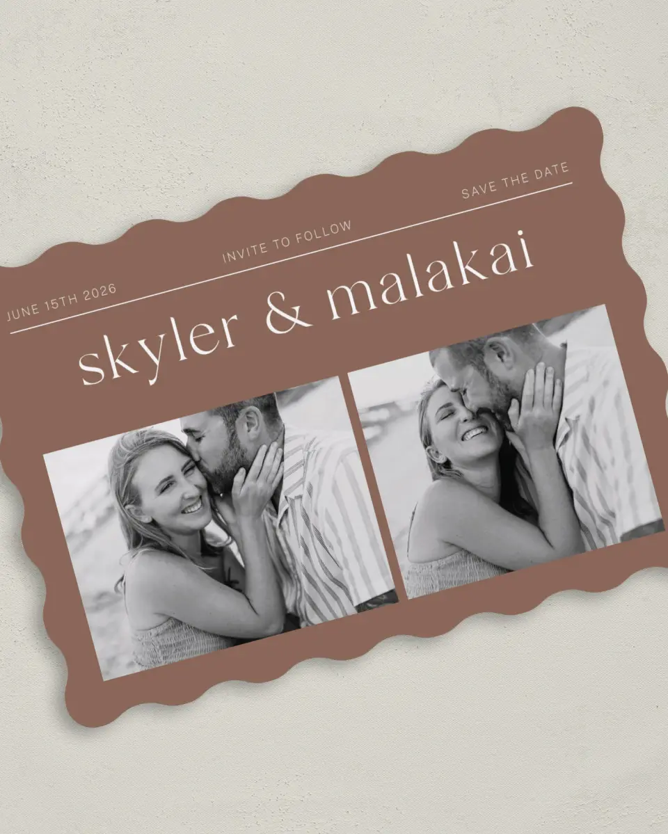 This is a 5" x 7" Save the Date Card called Always You! printed in full color on Premium Smooth paper