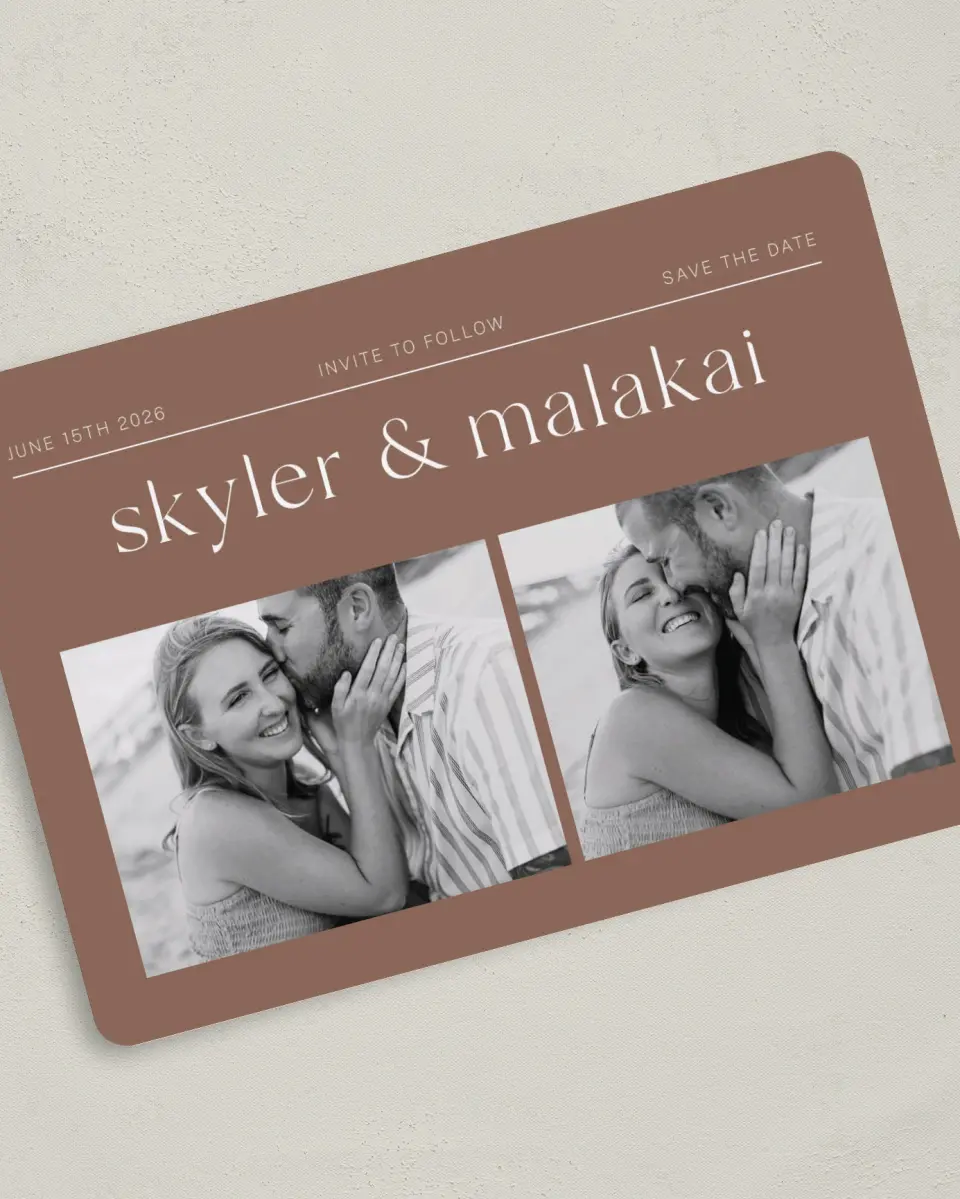 This is a 5" x 7" Save the Date Card called Always You! printed in full color on Premium Smooth paper