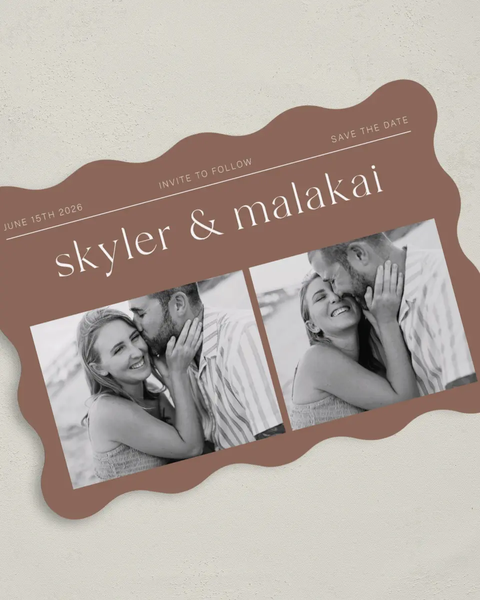 This is a 5" x 7" Save the Date Card called Always You! printed in full color on Premium Smooth paper