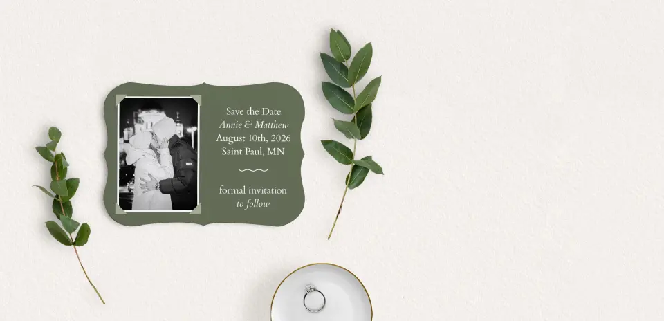 Save the Date Card with Optional Guest Addressing Service