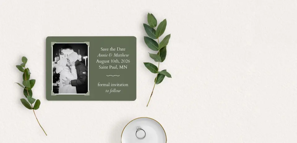 Save the Date Card with Optional Guest Addressing Service
