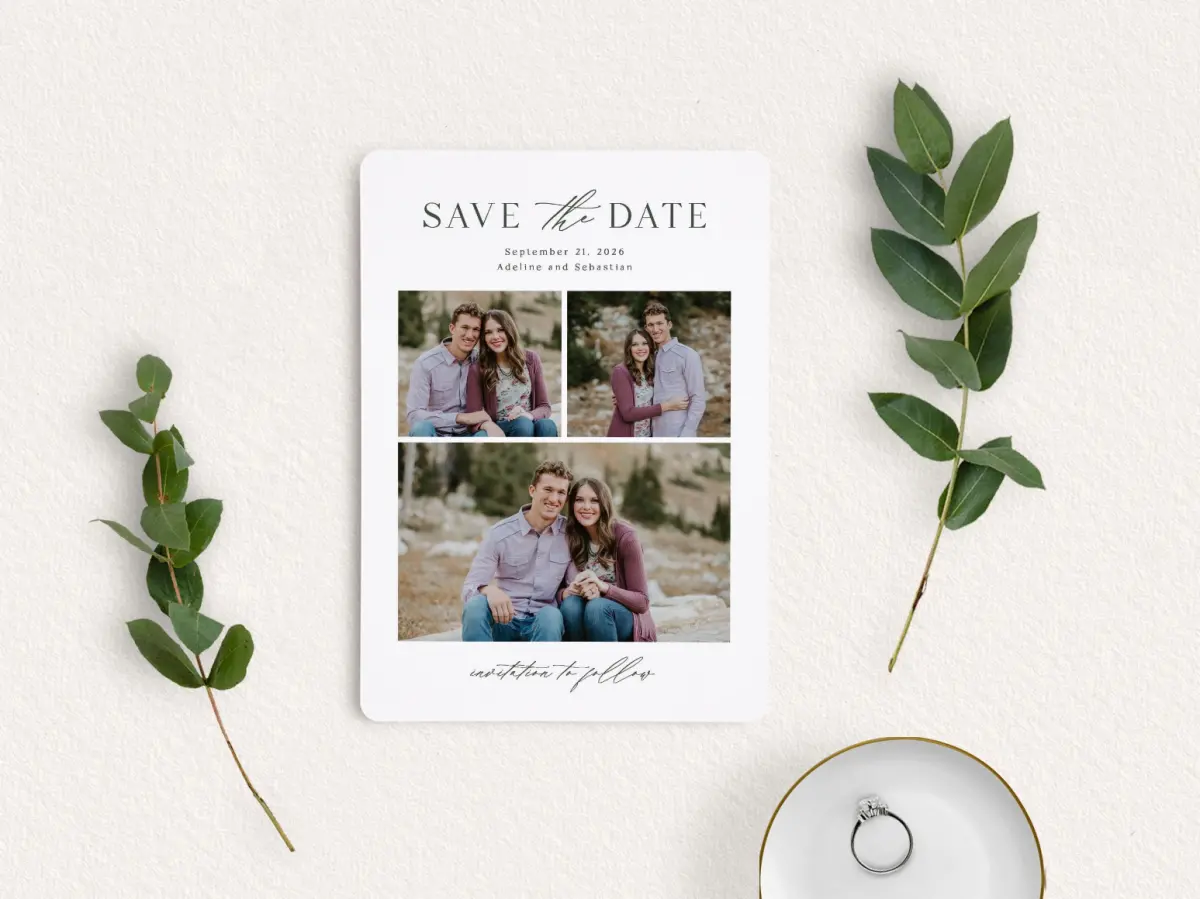 Save the Date Card with Optional Guest Addressing Service