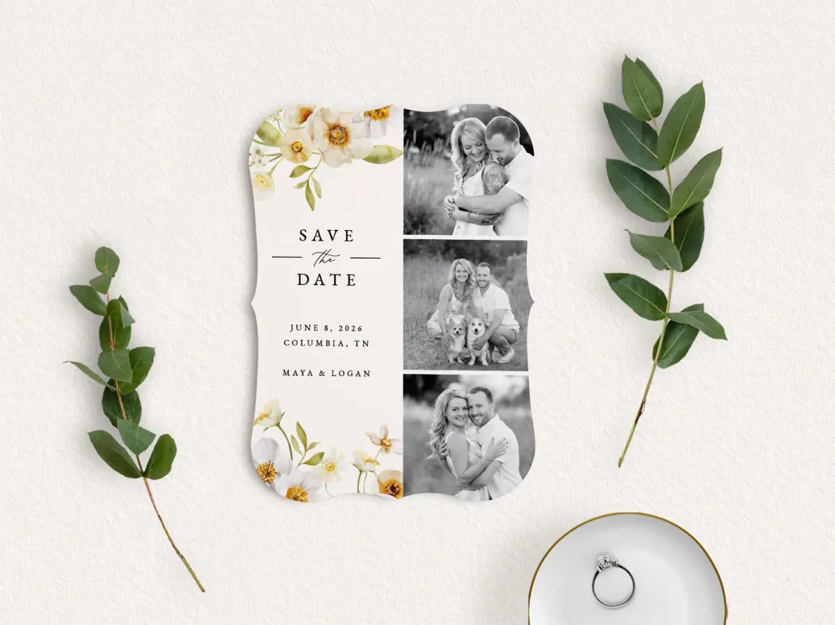 Save the Date Card with Optional Guest Addressing Service