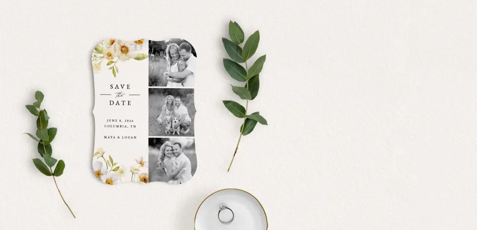 Save the Date Card with Optional Guest Addressing Service