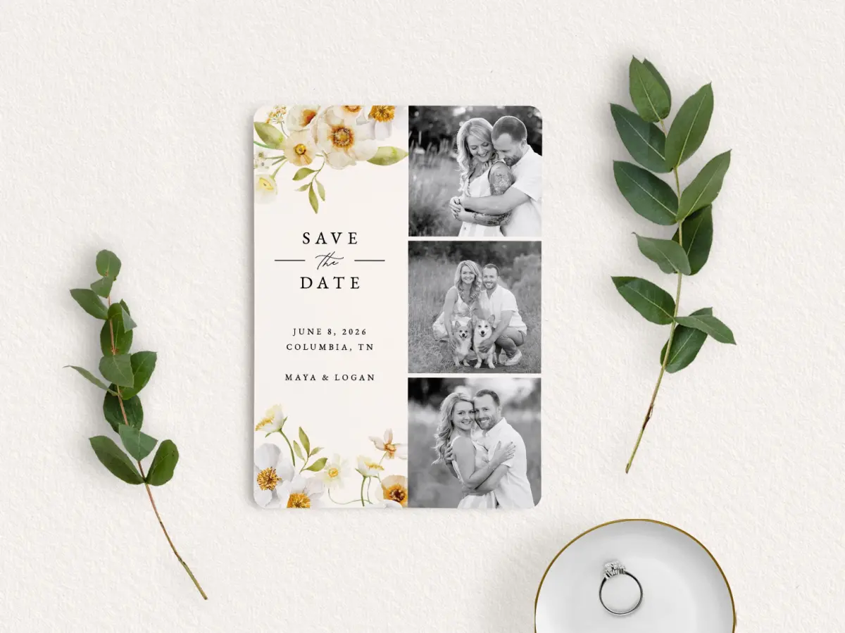 Save the Date Card with Optional Guest Addressing Service