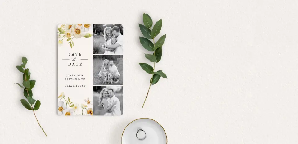 Save the Date Card with Optional Guest Addressing Service