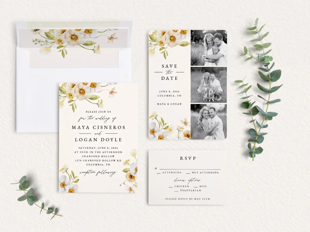 Front of Save the Date Card
