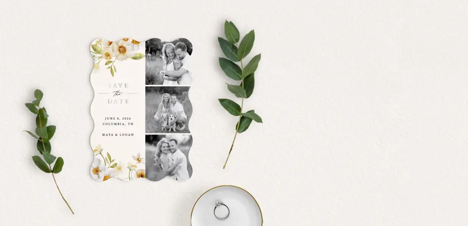 Save the Date Card with Optional Guest Addressing Service