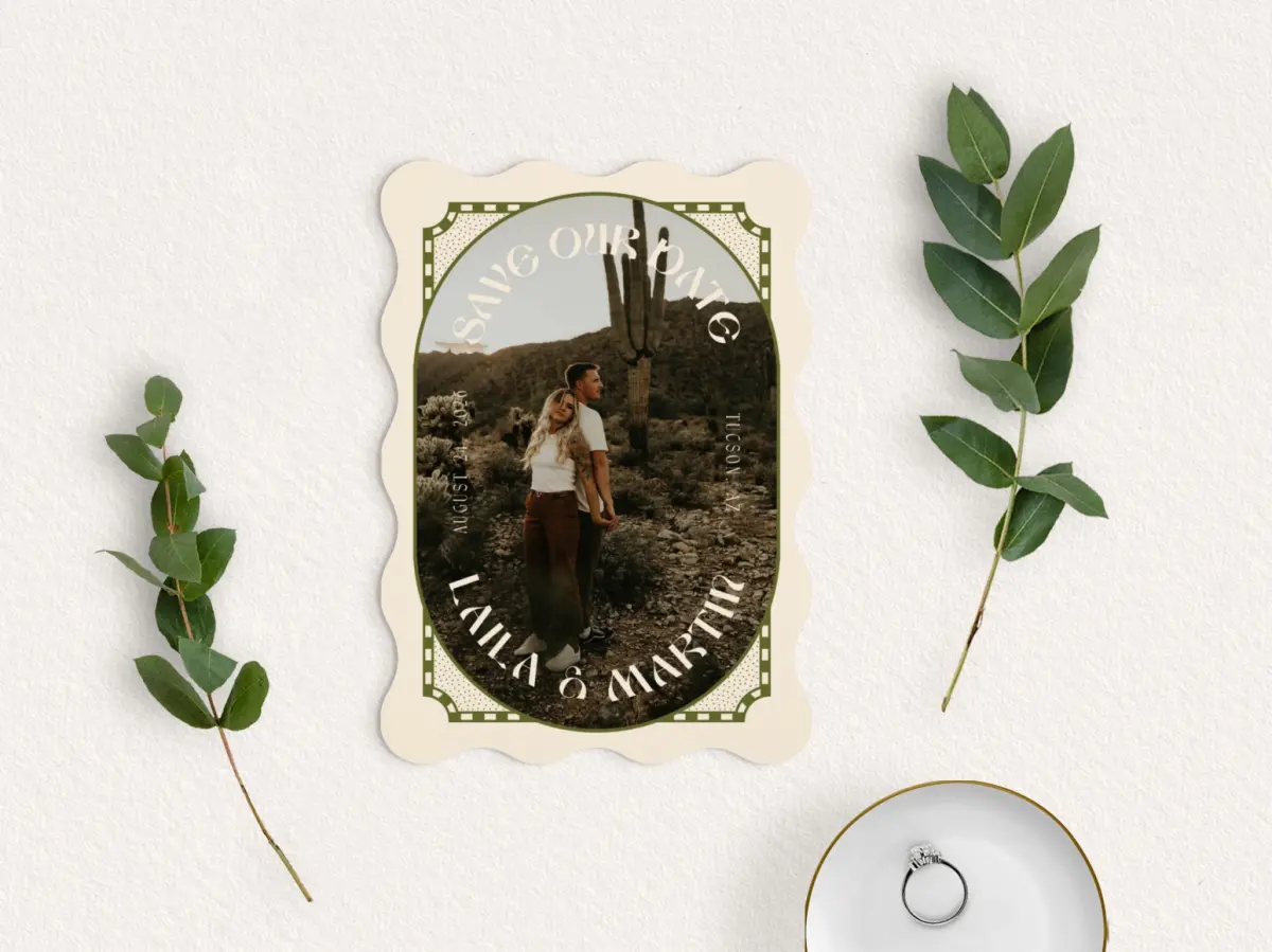 Save the Date Card with Optional Guest Addressing Service