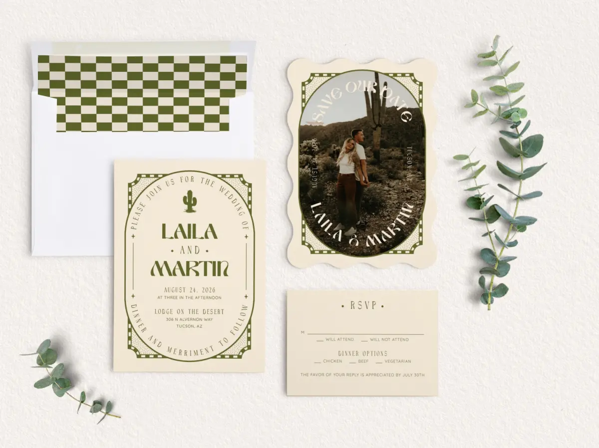 Front of Save the Date Card
