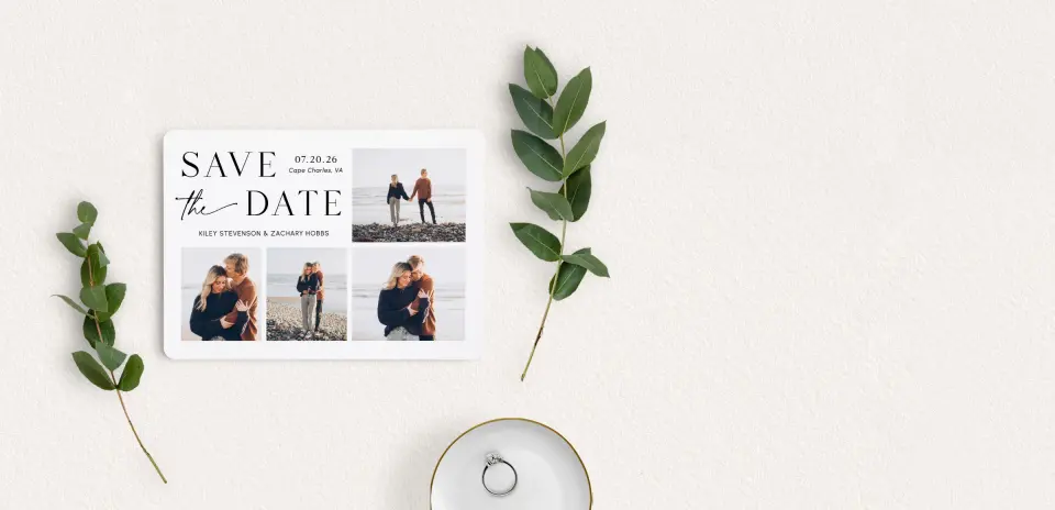 Save the Date Card with Optional Guest Addressing Service