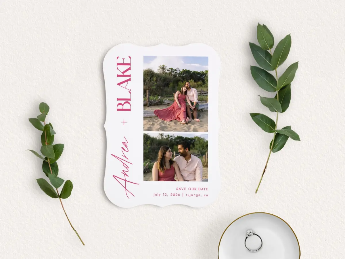 Save the Date Card with Optional Guest Addressing Service