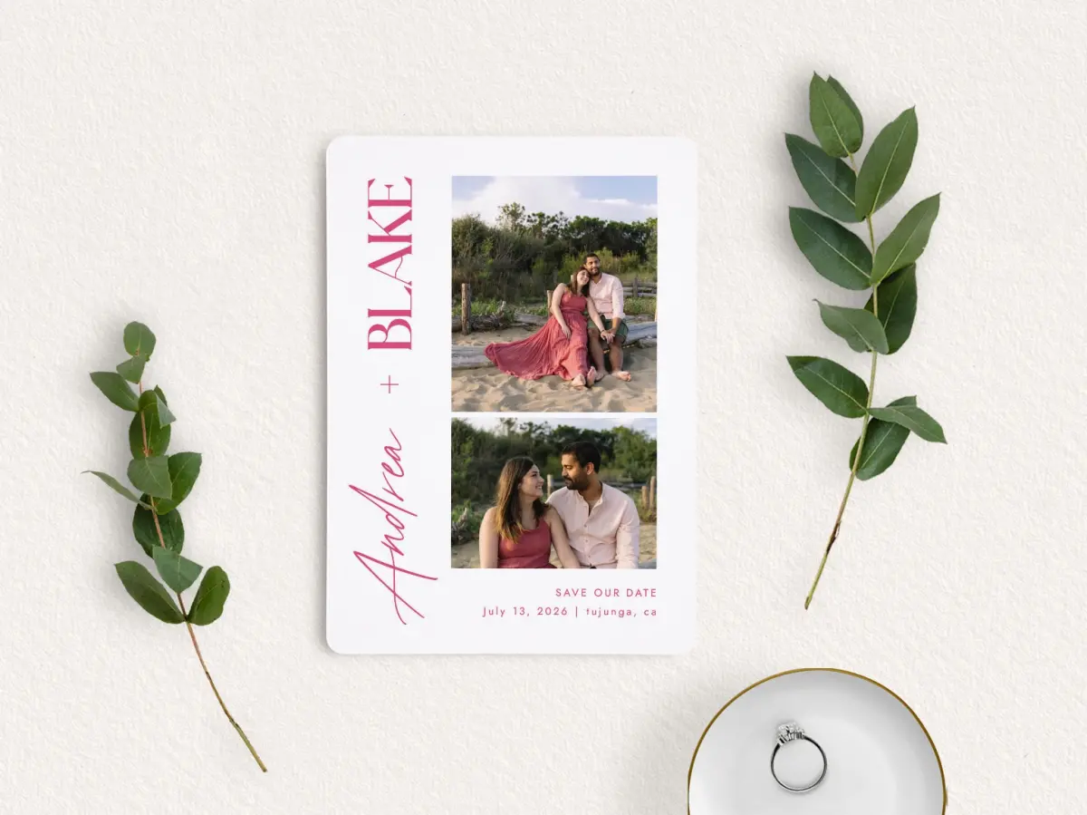 Save the Date Card with Optional Guest Addressing Service