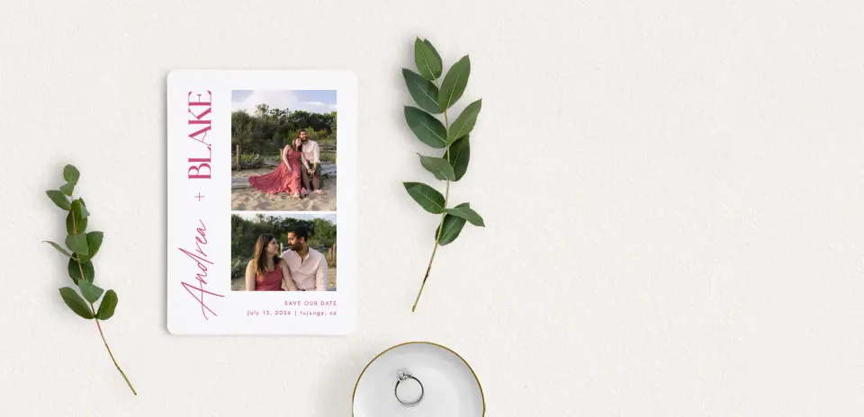 Save the Date Card with Optional Guest Addressing Service