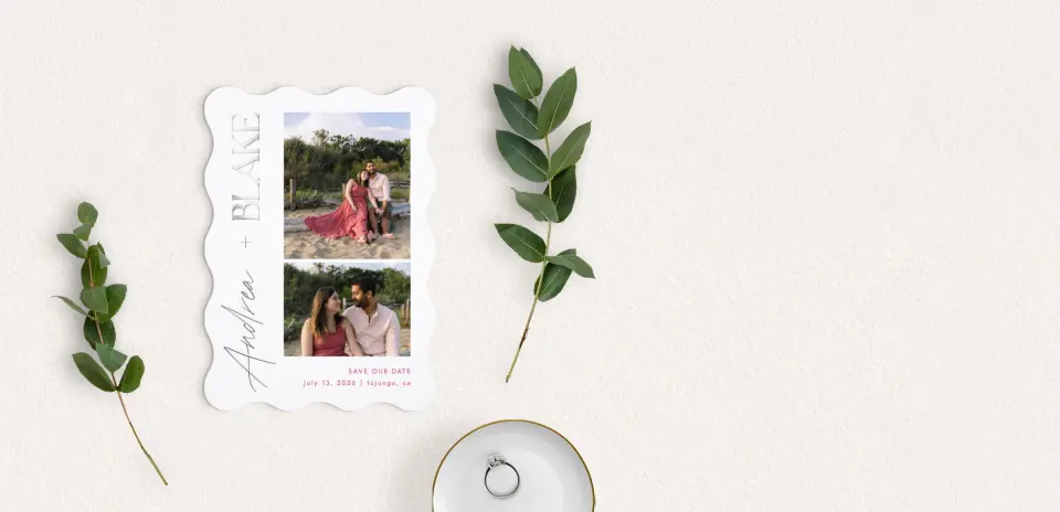 Save the Date Card with Optional Guest Addressing Service