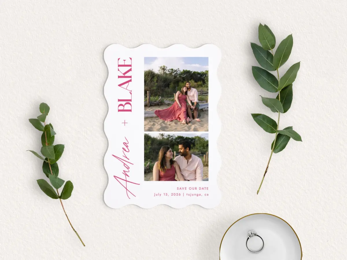 Save the Date Card with Optional Guest Addressing Service