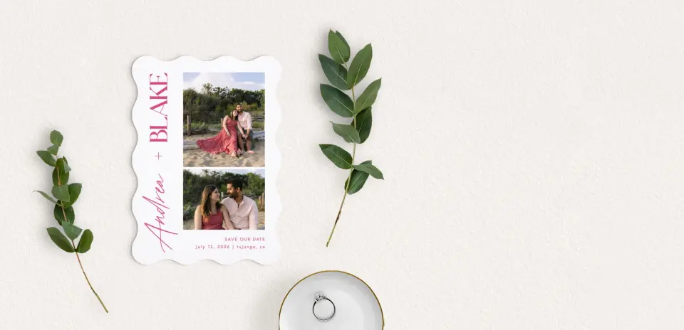 Save the Date Card with Optional Guest Addressing Service