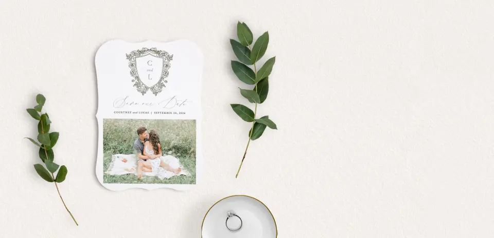 Save the Date Card with Optional Guest Addressing Service