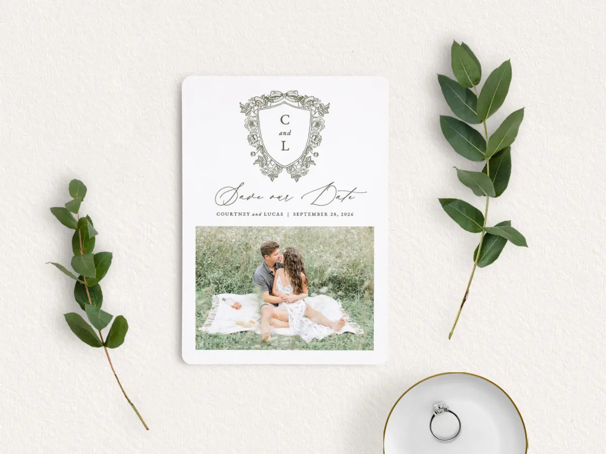 Save the Date Card with Optional Guest Addressing Service