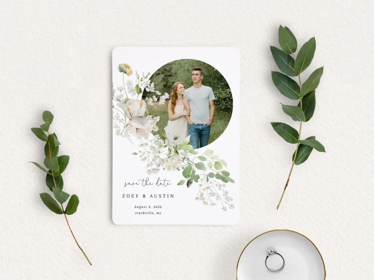 Save the Date Card with Optional Guest Addressing Service