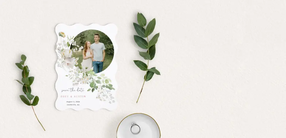 Save the Date Card with Optional Guest Addressing Service