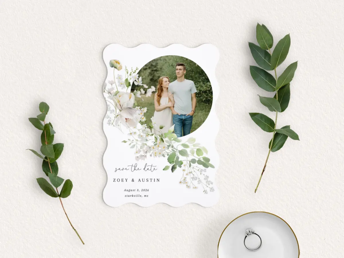 Save the Date Card with Optional Guest Addressing Service