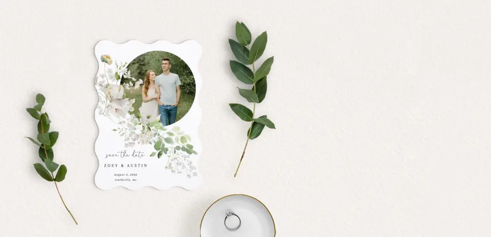 Save the Date Card with Optional Guest Addressing Service