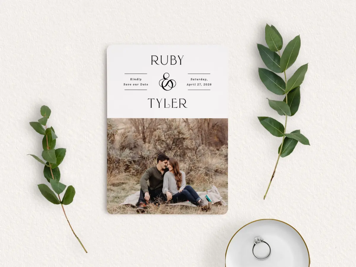 Save the Date Card with Optional Guest Addressing Service