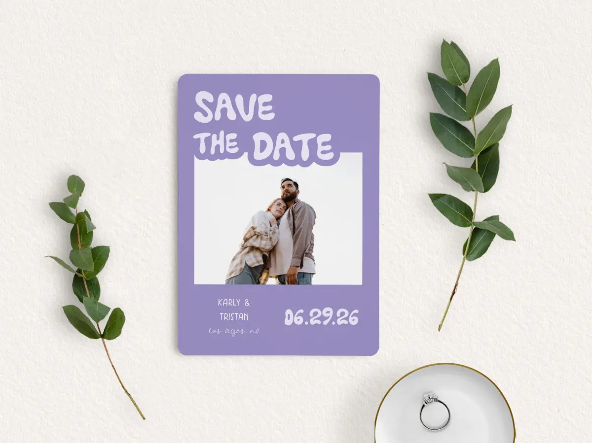 Save the Date Card with Optional Guest Addressing Service