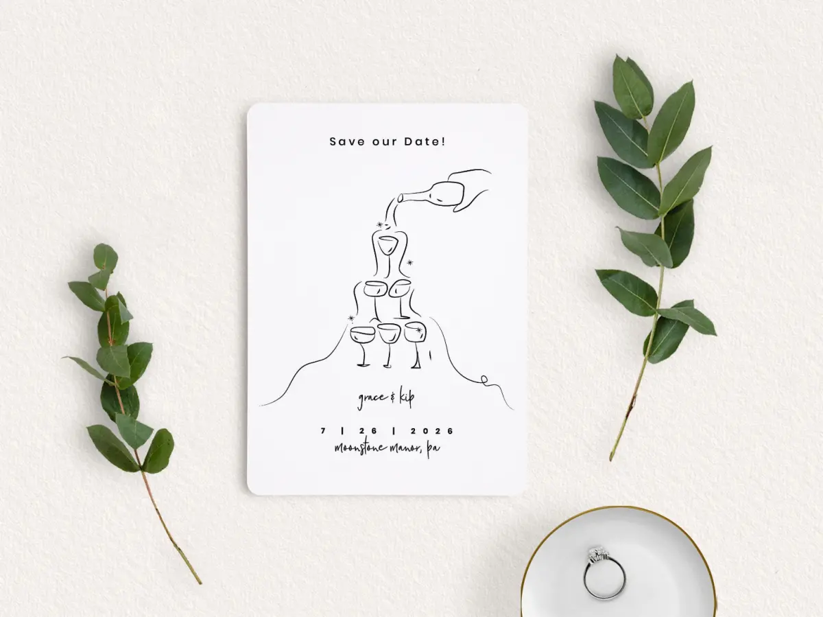 Save the Date Card with Optional Guest Addressing Service