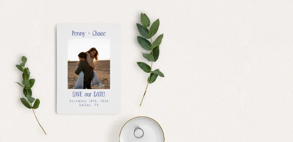 Save the Date Card with Optional Guest Addressing Service