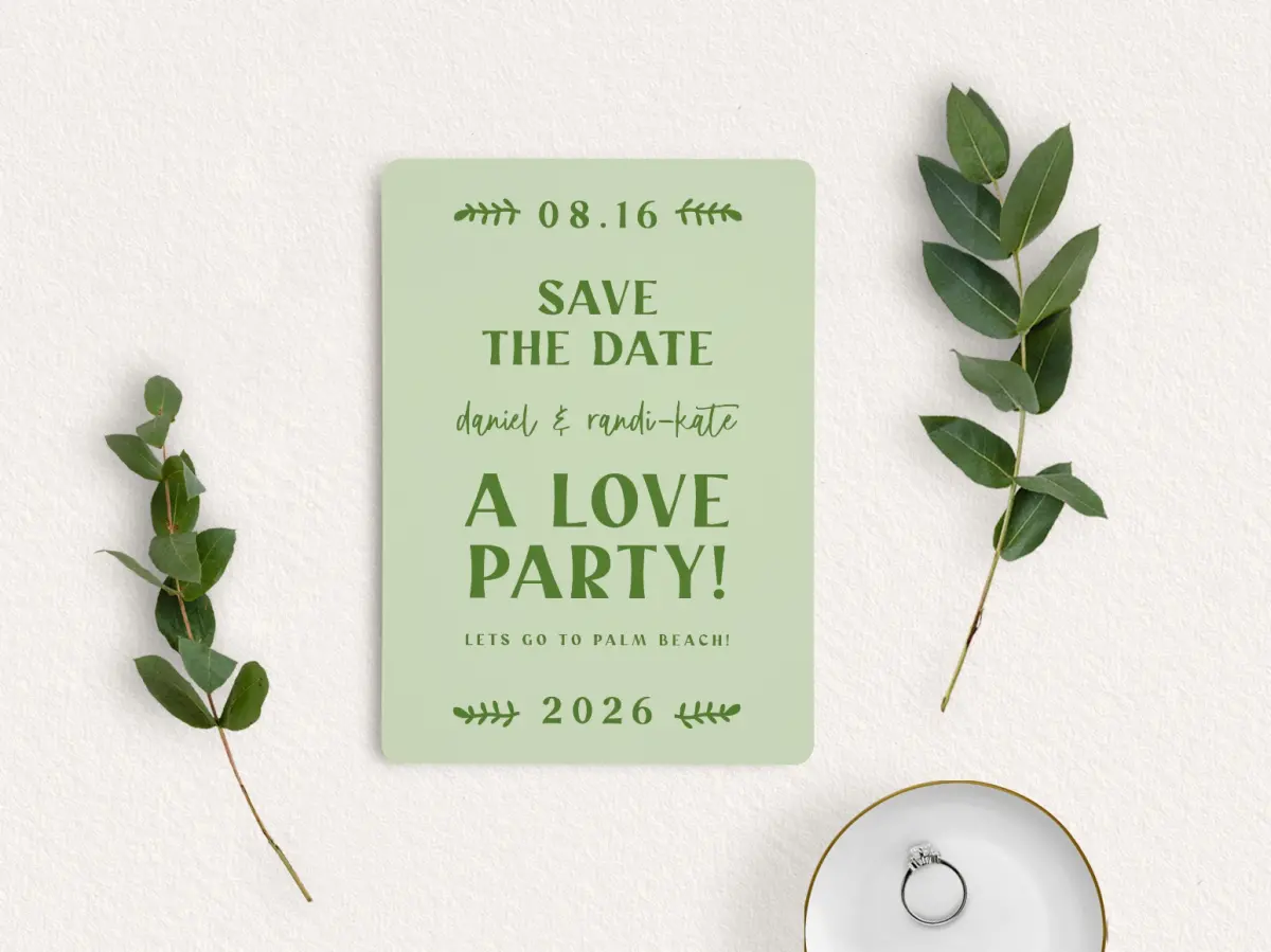 Save the Date Card with Optional Guest Addressing Service