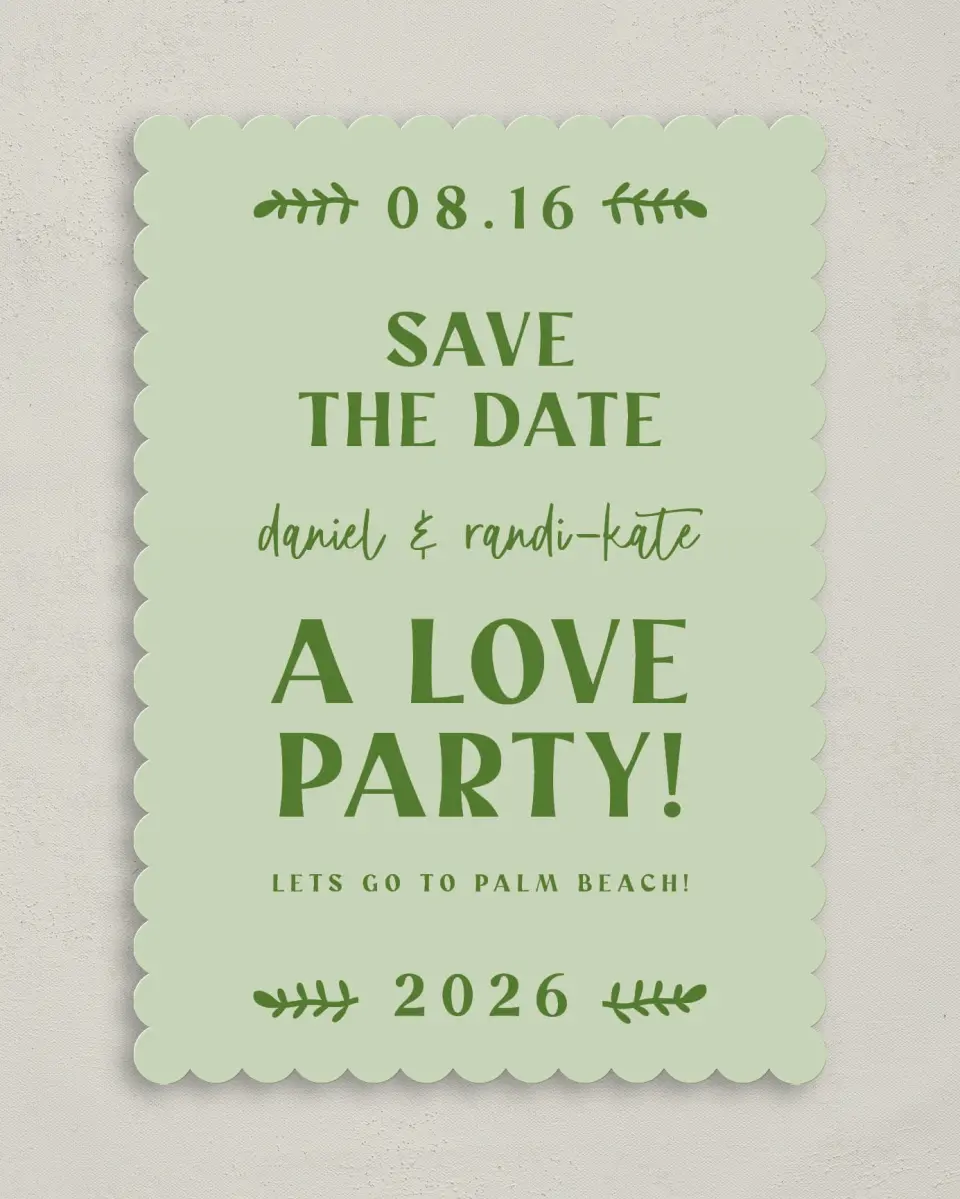 This is a 5" x 7" Christmas Card called Love Party! printed in full color on Premium Smooth paper