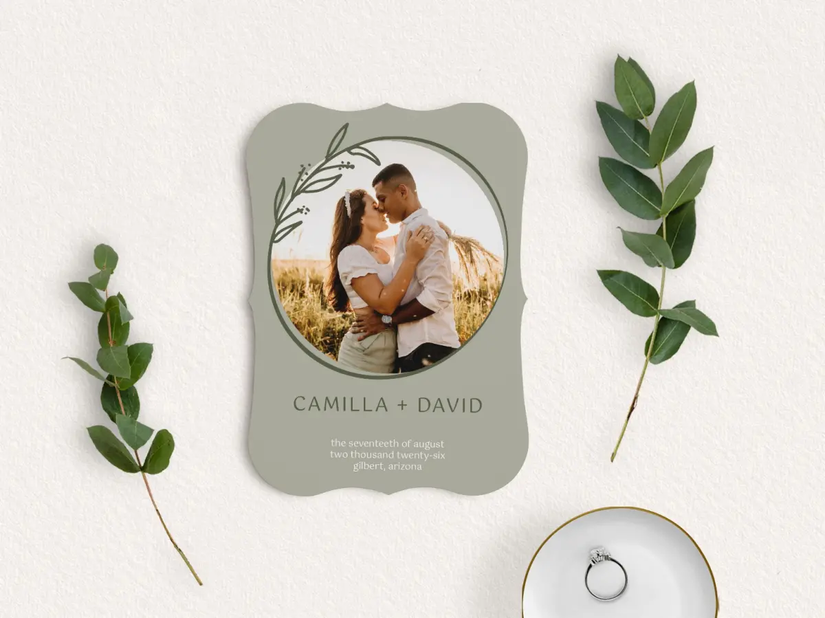 Save the Date Card with Optional Guest Addressing Service