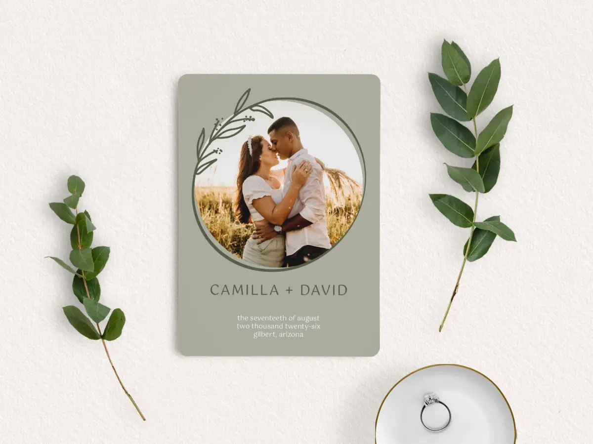 Save the Date Card with Optional Guest Addressing Service