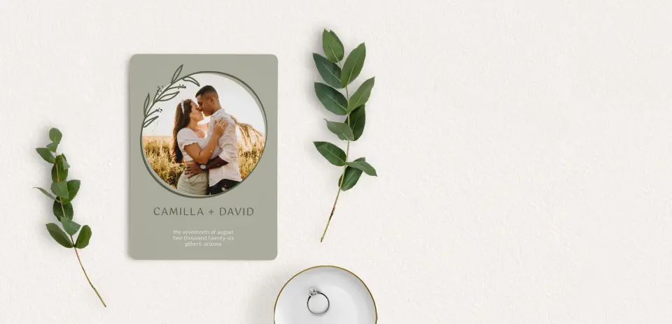 Save the Date Card with Optional Guest Addressing Service