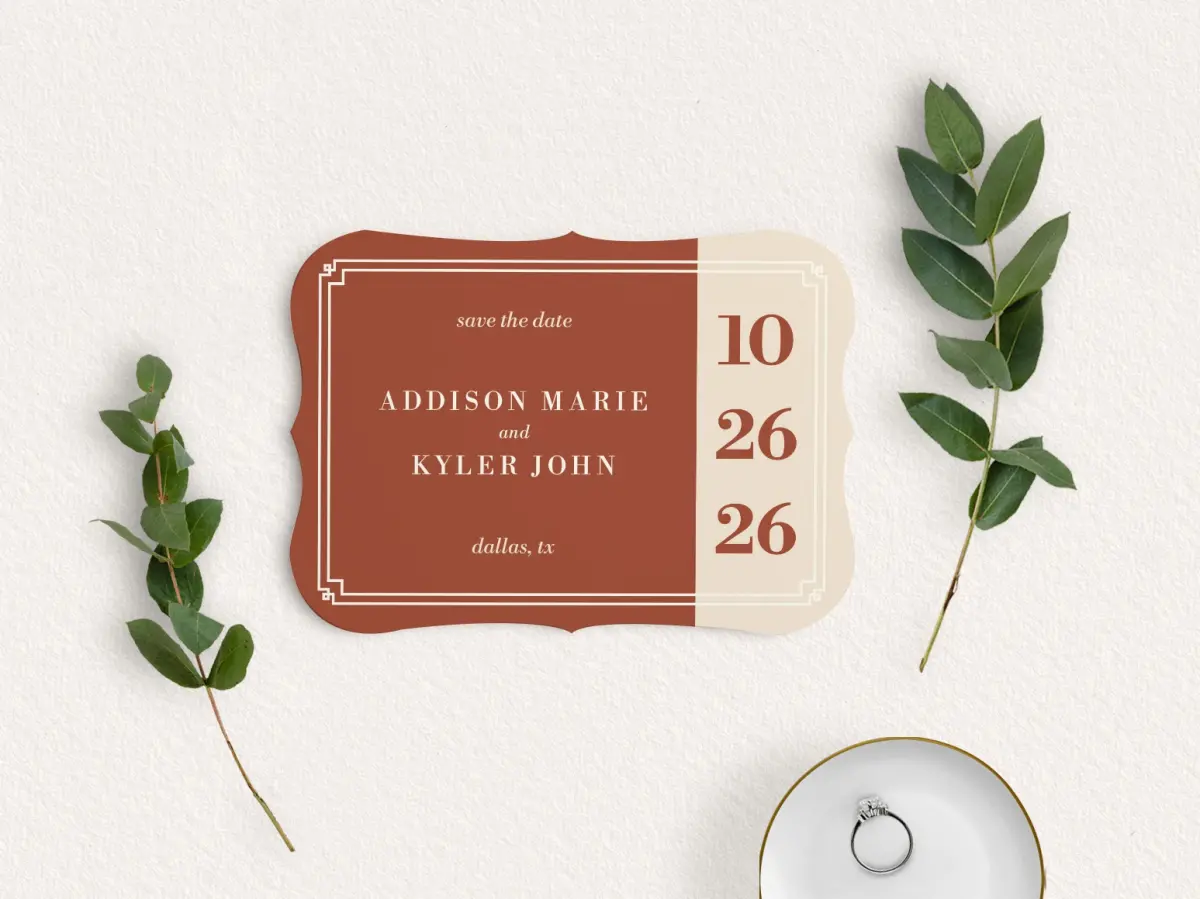 Save the Date Card with Optional Guest Addressing Service